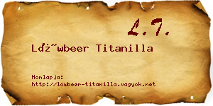 Löwbeer Titanilla névjegykártya